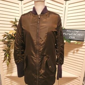 BCBG MAXAZARIA GREEN MULTI POCKET COAT RABBIT FUR LINING SIZE XS